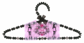 beaded coat hanger,  BLACK