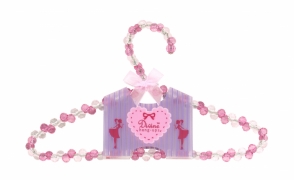 Small/CHILDREN beaded hanger PINK & CRYSTAL teardrop 300mm
