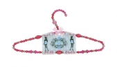 beaded coat hanger - hot pink
